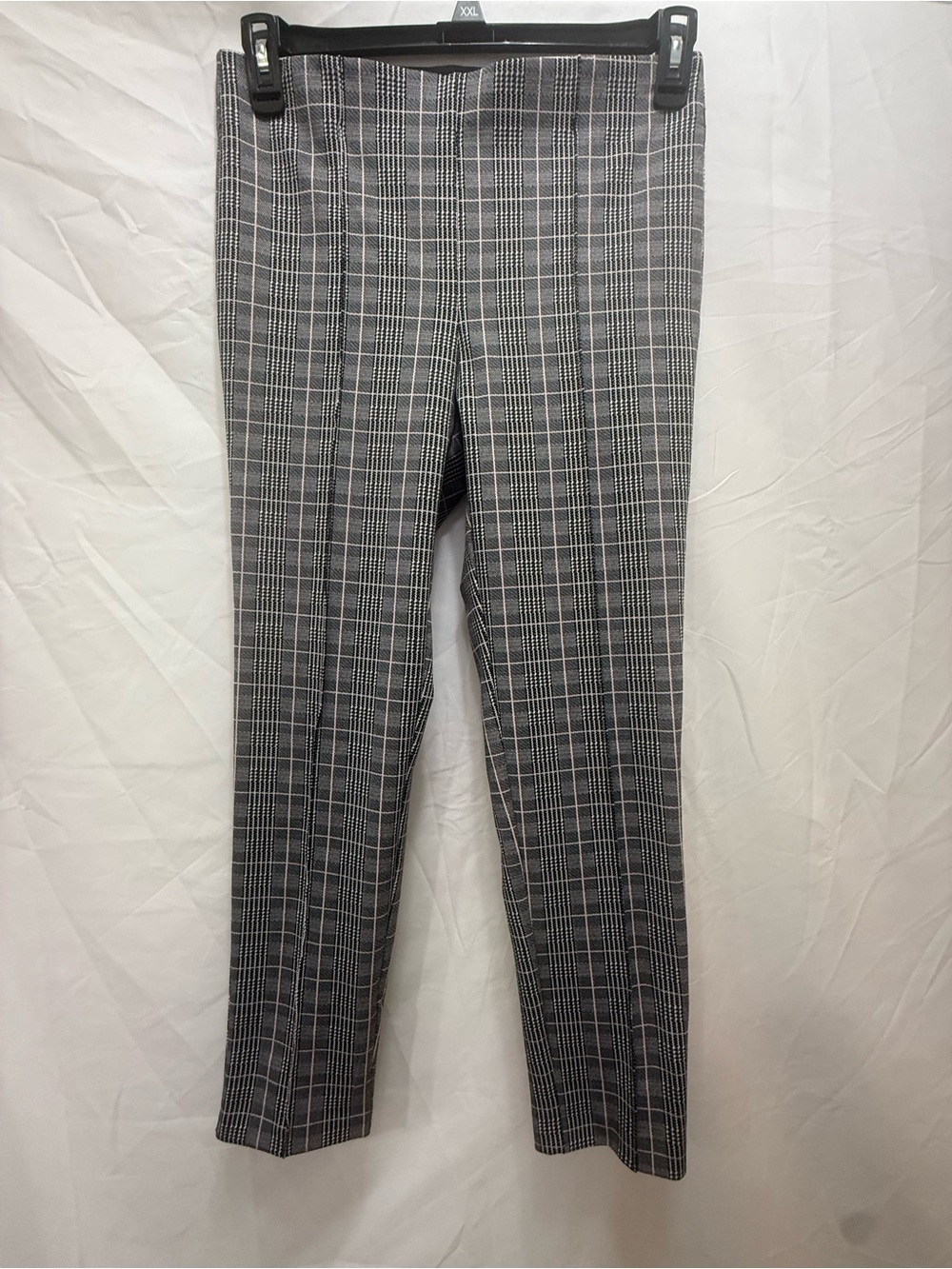 Soho Apparel Black & Gray Plaid Straight Leg Pants